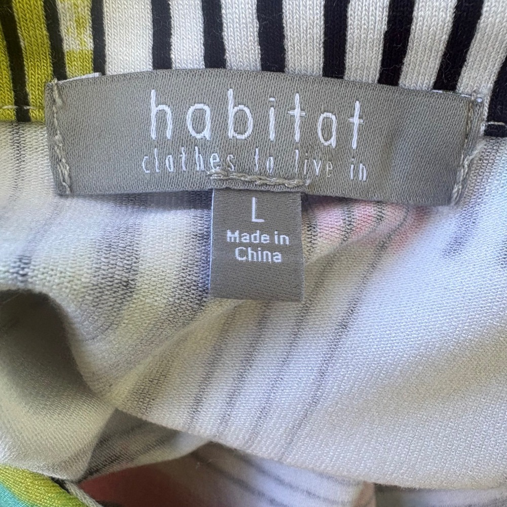 Habitat Swing Tee Size L Multi-Color Abstract Geometric 3/4 Sleeve NWT Artistic - Picture 7 of 10
